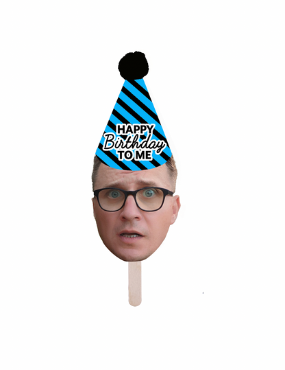 Personalized "Happy Birthday To Me" Party Hat Face Sticks