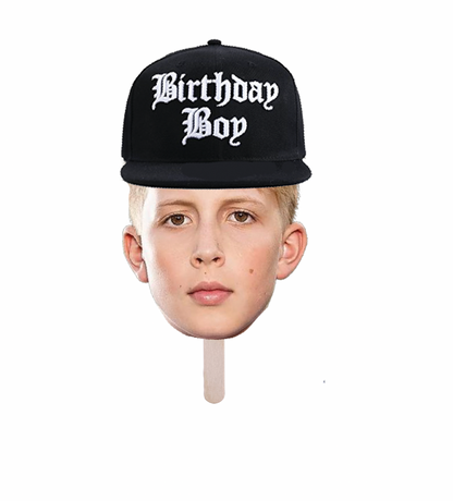 Personalized "Birthday Boy" Hat Face Stick