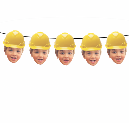 Personalized Construction Hat Face Banner