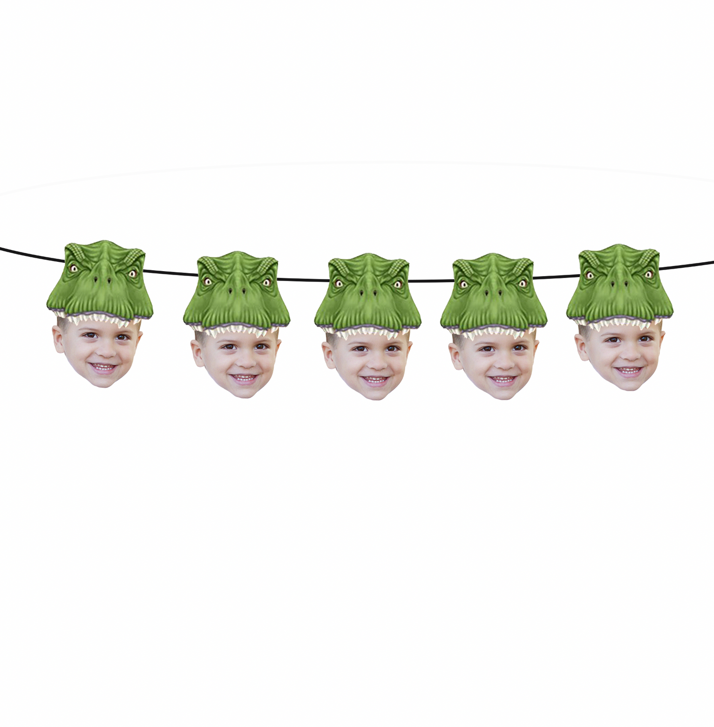 Personalized Dino Hat Face Banner