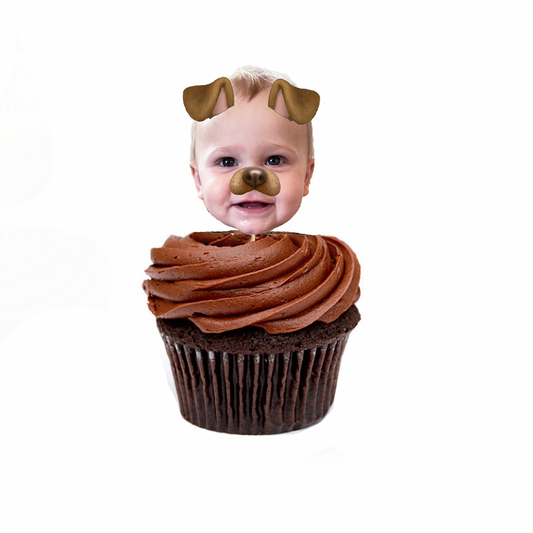 Personalized Dog Ears Cupcake Toppers