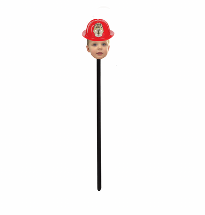 Personalized Fireman Party Hat Face Swizzle Stir Sticks