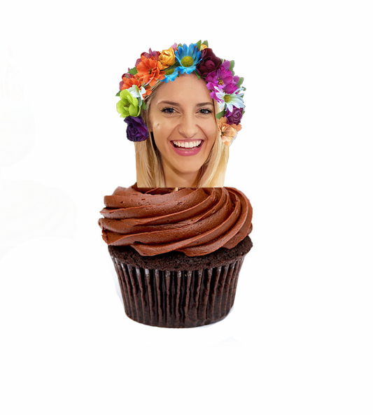 Personalized Flower Crown Cupcake Toppers