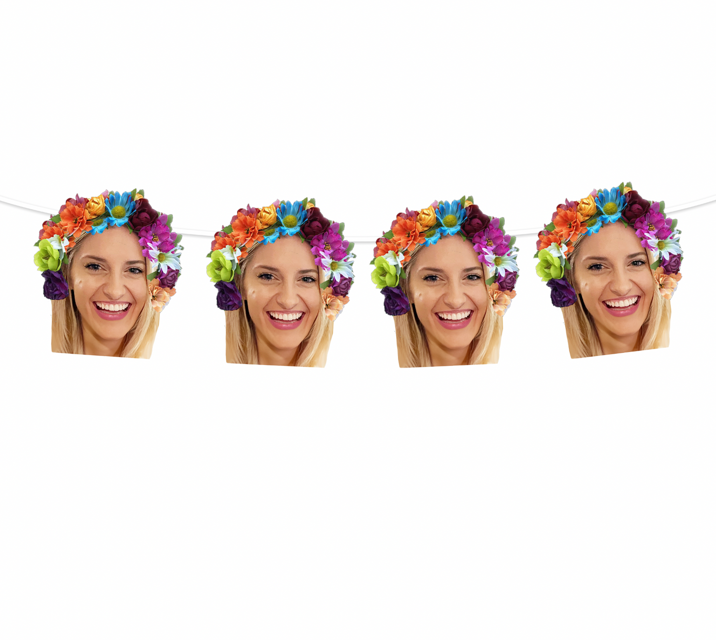 Personalized Flower Crown Face Banner