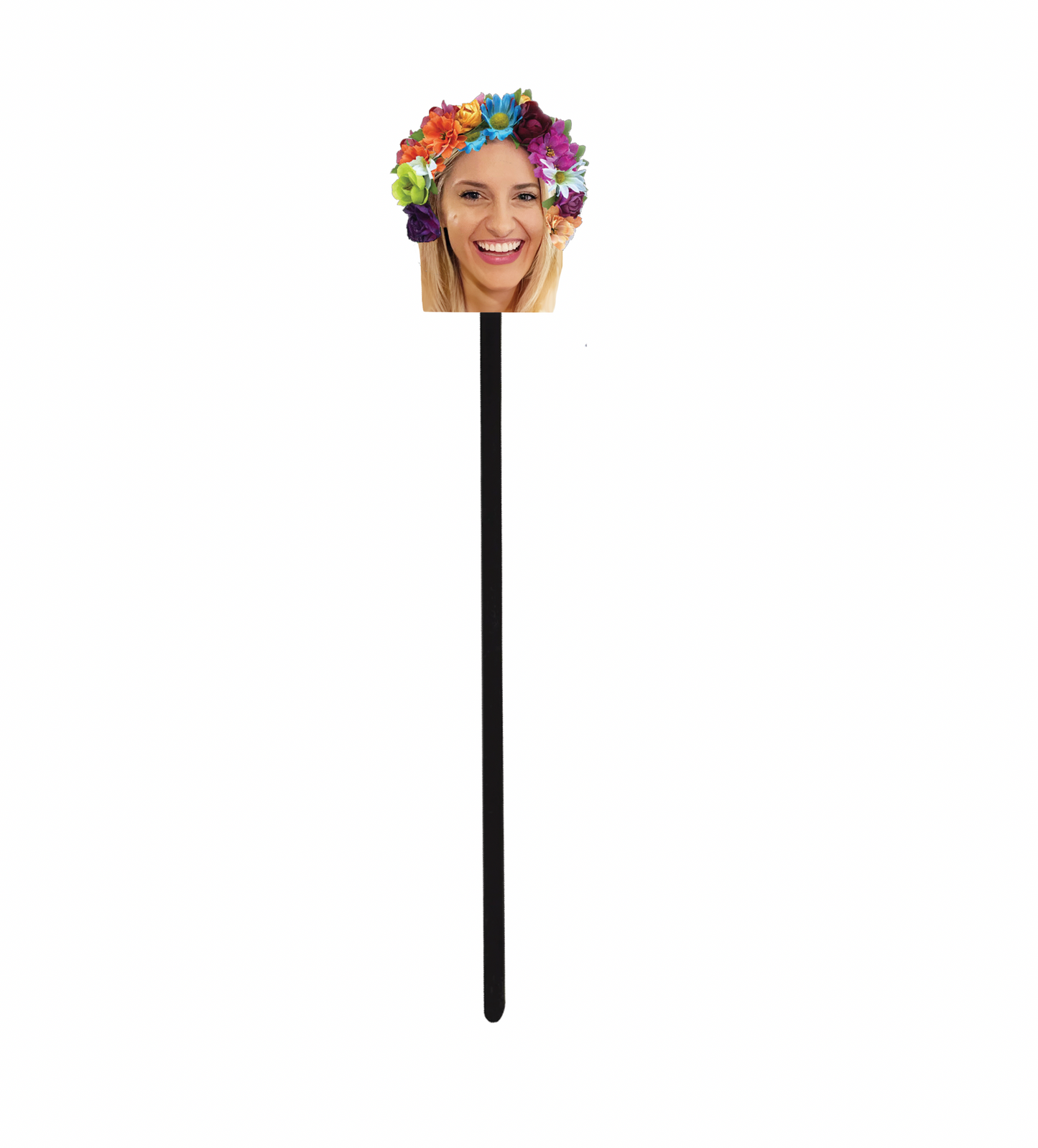 Personalized Flower Crown Party Hat Face Swizzle Stir Sticks