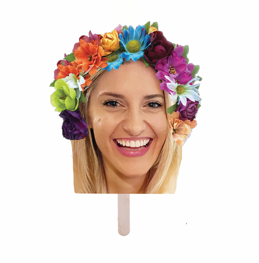 Personalized Flower Crown Party Hat Face Stick