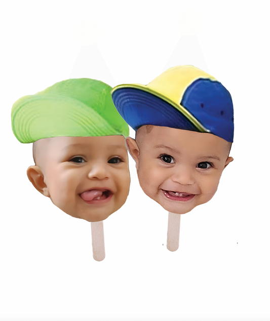 Personalized "Fresh" Party Hat Face Stick