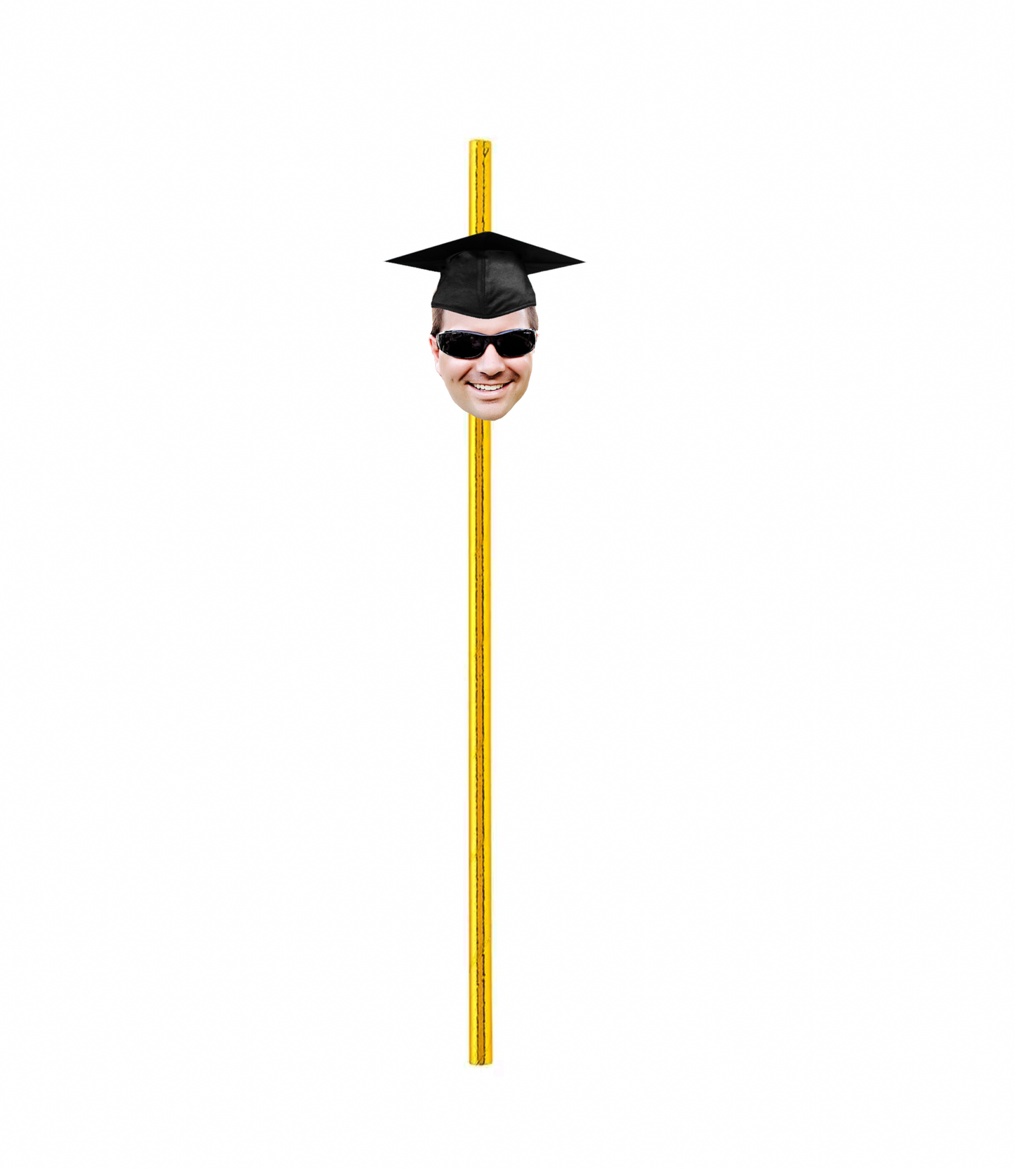 Personalized Graduation Party Hat Face Straws