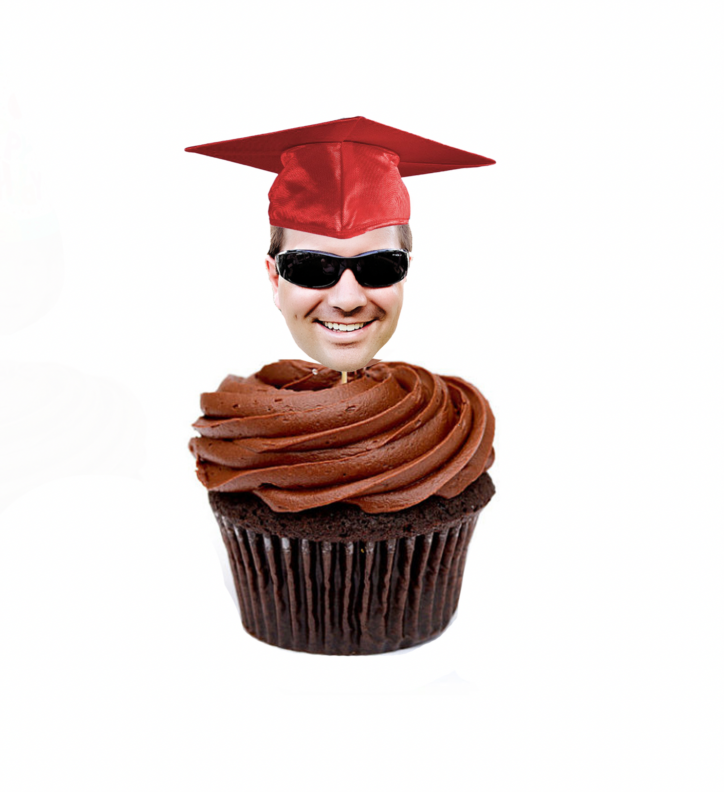 Graduation Hat Face Cupcake Toppers