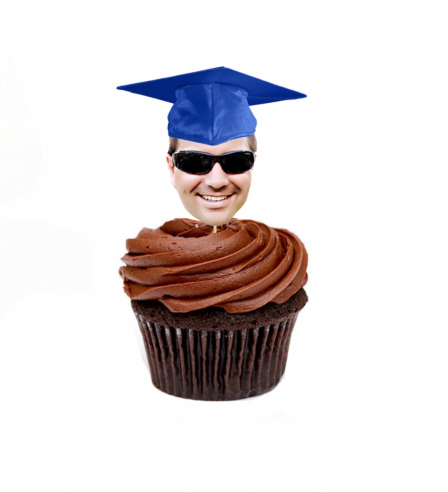 Graduation Hat Face Cupcake Toppers