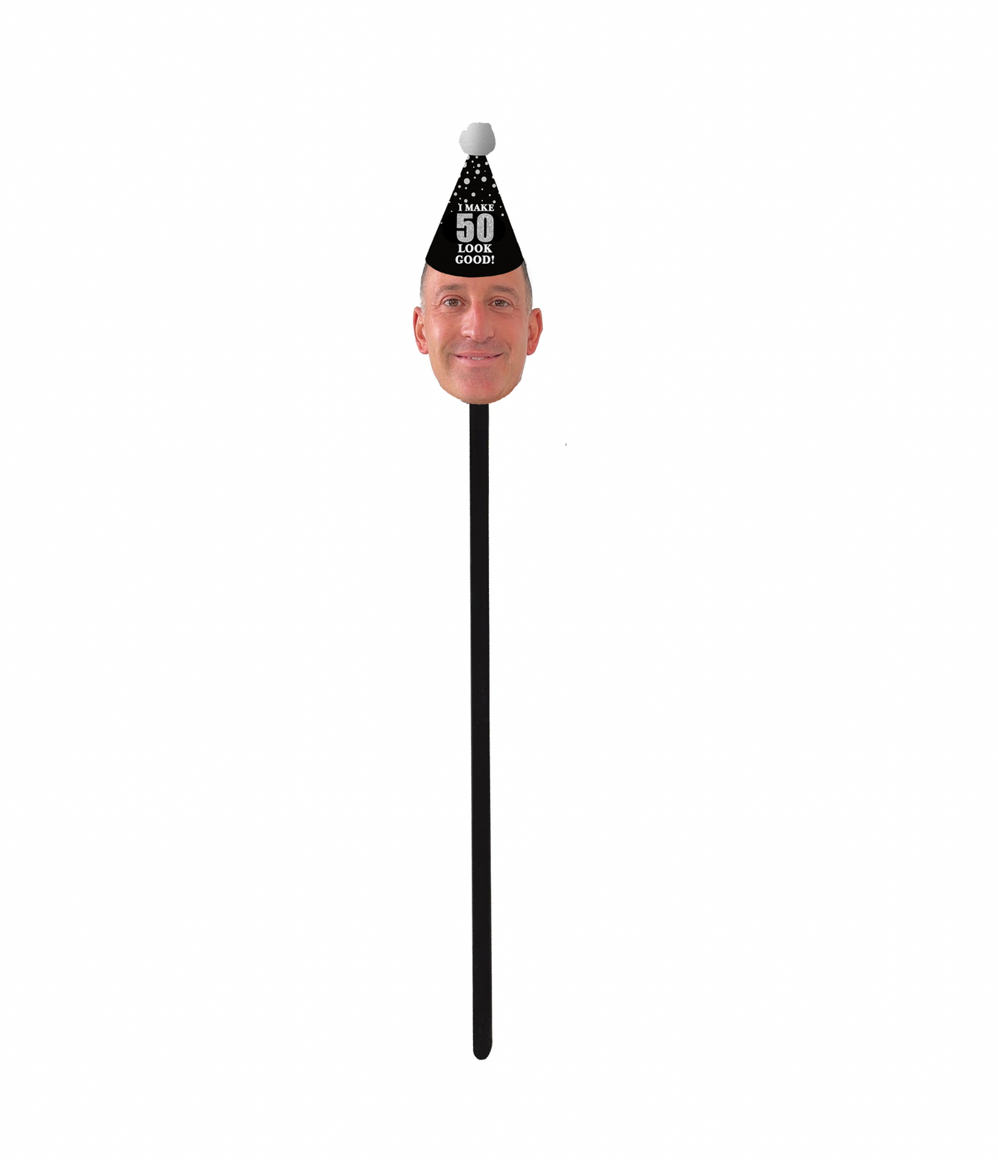 Personalized "Look Good" Party Hat Face Swizzle Stir Sticks