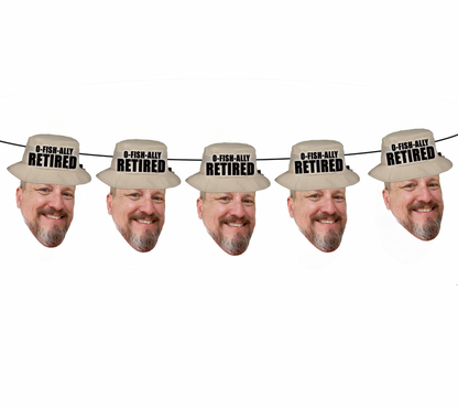 Personalized "O-Fish-Ally Retired" Hat Face Banner