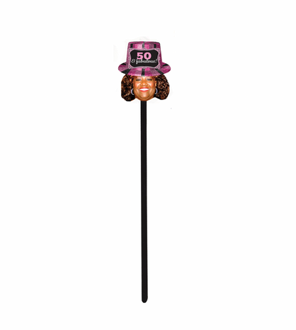 Personalized Pink Top Hat Party Hat Face Swizzle Stir Sticks