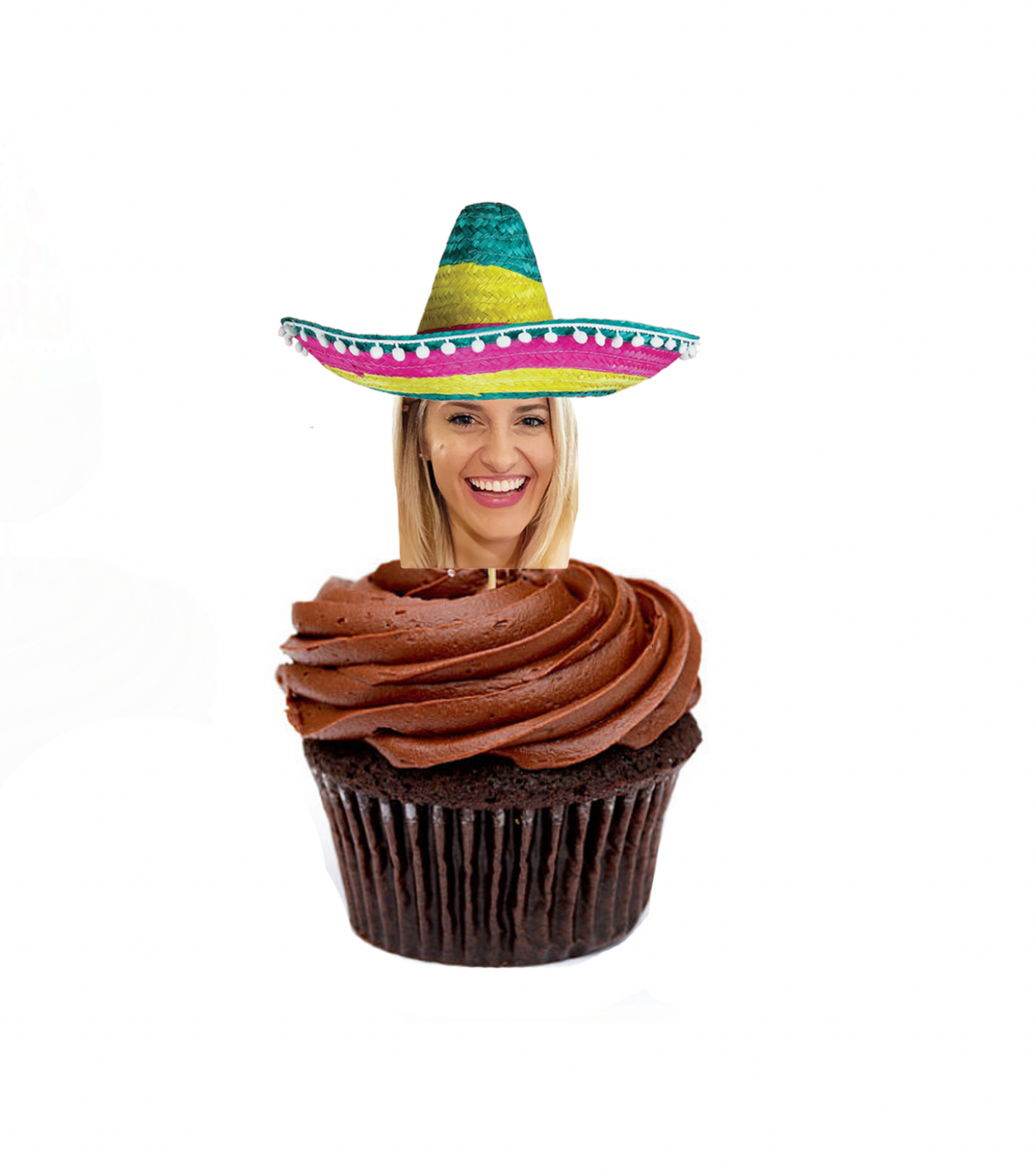 Personalized Sombrero Cupcake Toppers