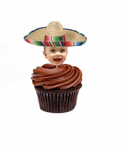 Personalized Sombrero Cupcake Toppers