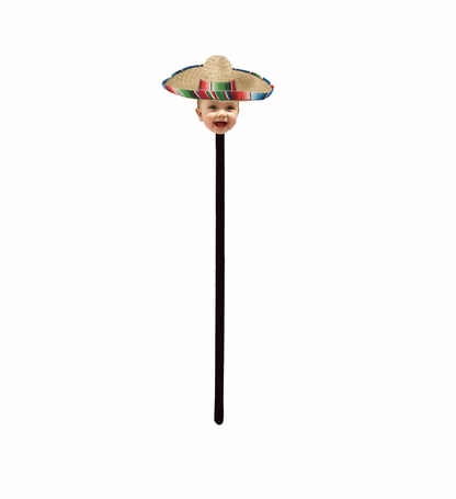 Personalized Sombrero Party Hat Face Swizzle Stir Sticks