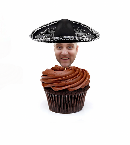 Personalized Sombrero Cupcake Toppers