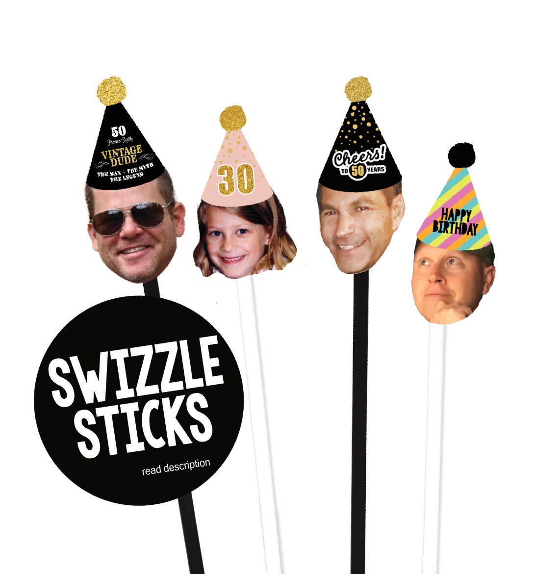 Personalized Face Stir Sticks, Drink Stir, Swizzle Sticks, Stir Sticks, Retirement Face Stir Sticks, Retirement Party