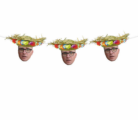 Personalized Luau Hat Face Banner