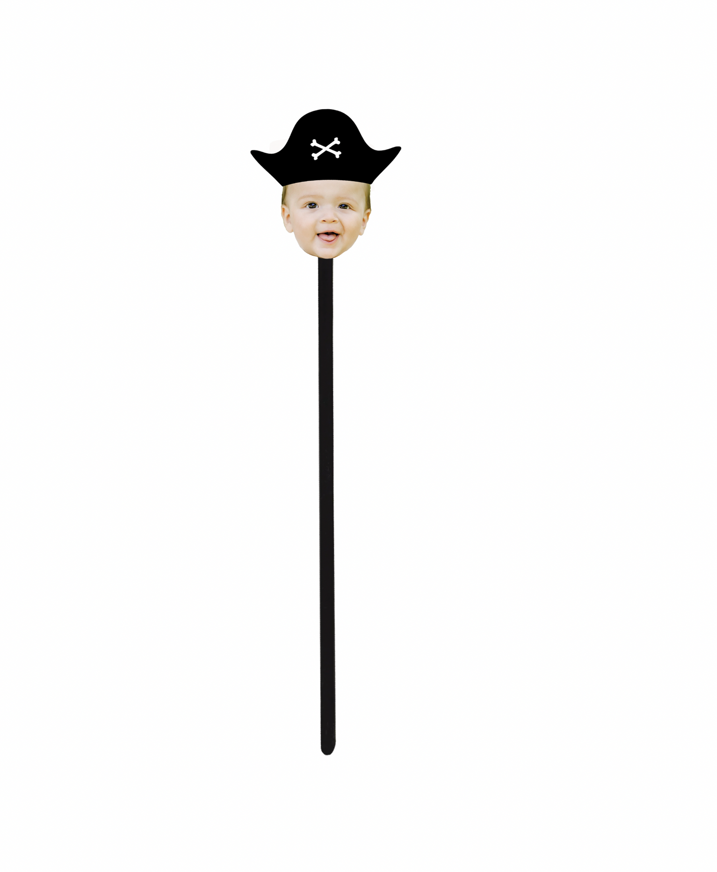 Personalized Pirate Party Hat Face Swizzle Stir Sticks