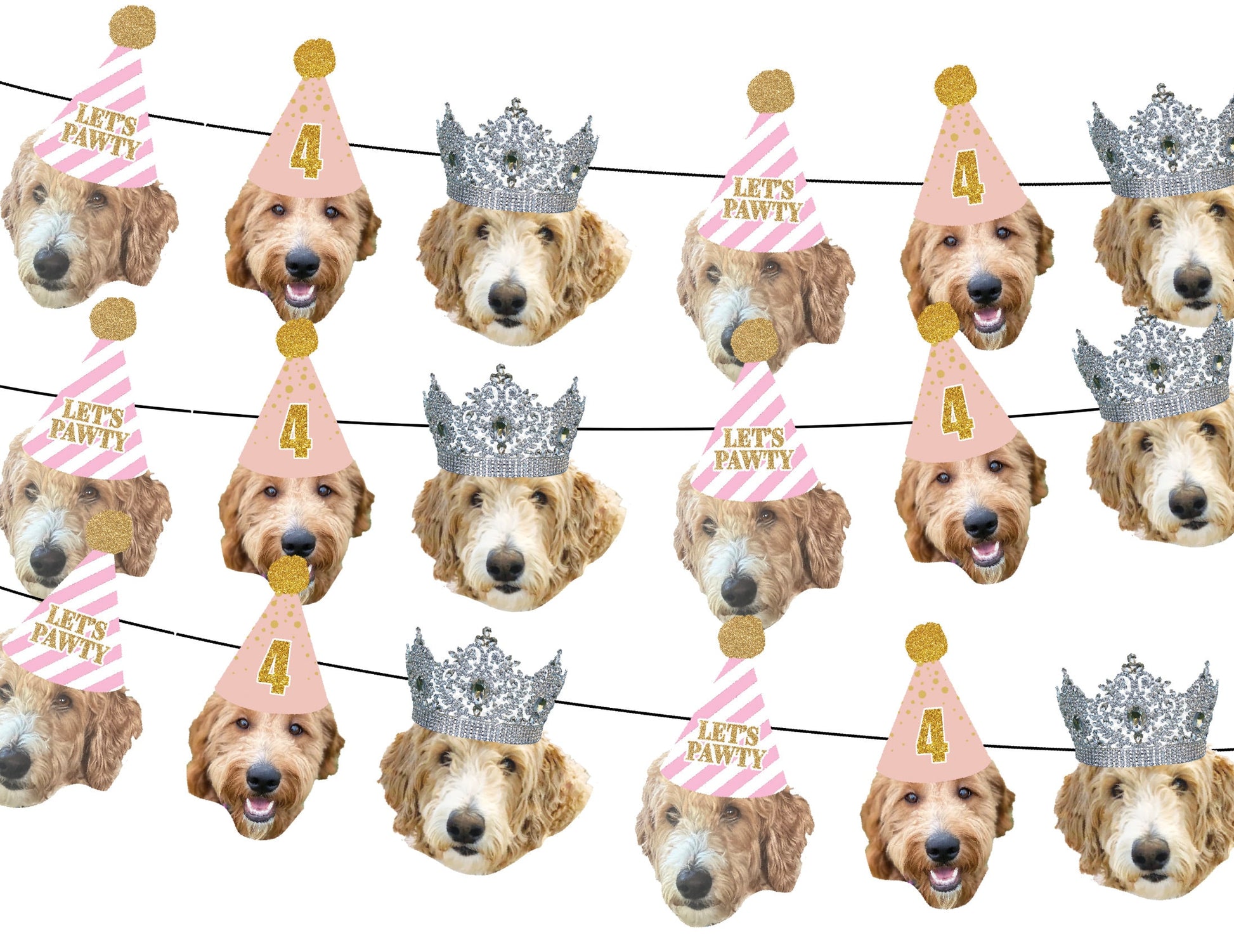 Dog Face Birthday Banners, Dog Wall Banner, Dog Birthday Decoration, Cat Face Birthday Banner, Pet Face Banner