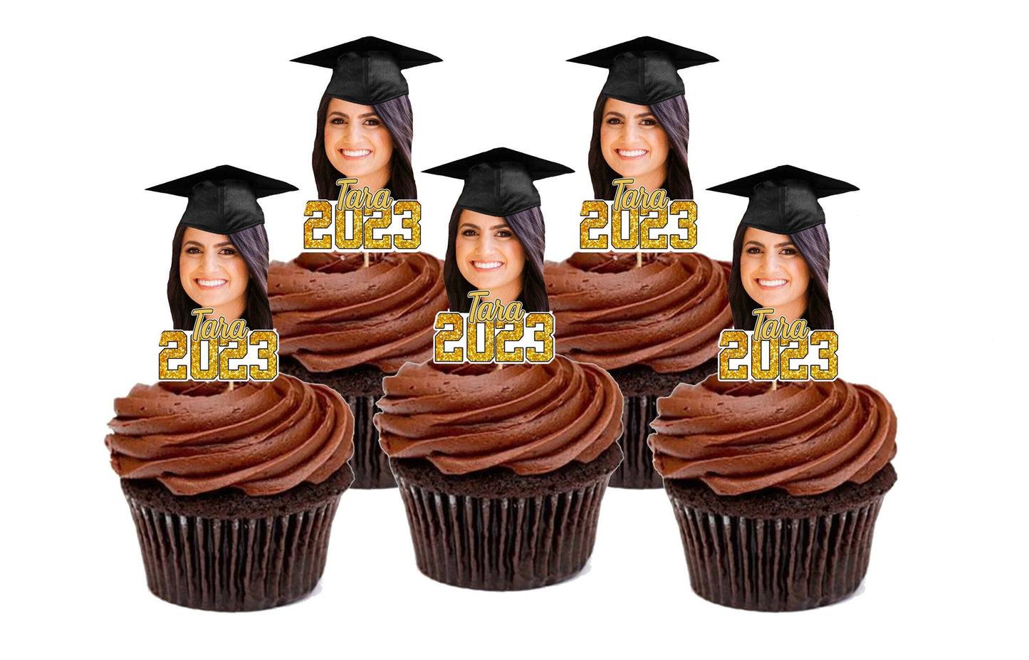 Graduation Hat Face Cupcake Toppers, Graduation Party Decorations, Personalized Graduation Face Picture Cupcake, Graduation Cap Toppers